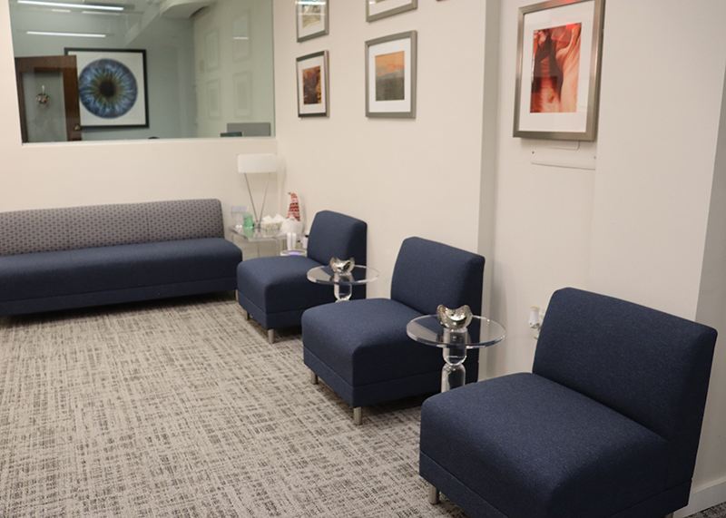 Comfortable practice waiting area